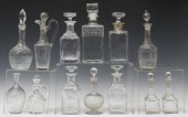 (13) COLORLESS CUT GLASS & CRY