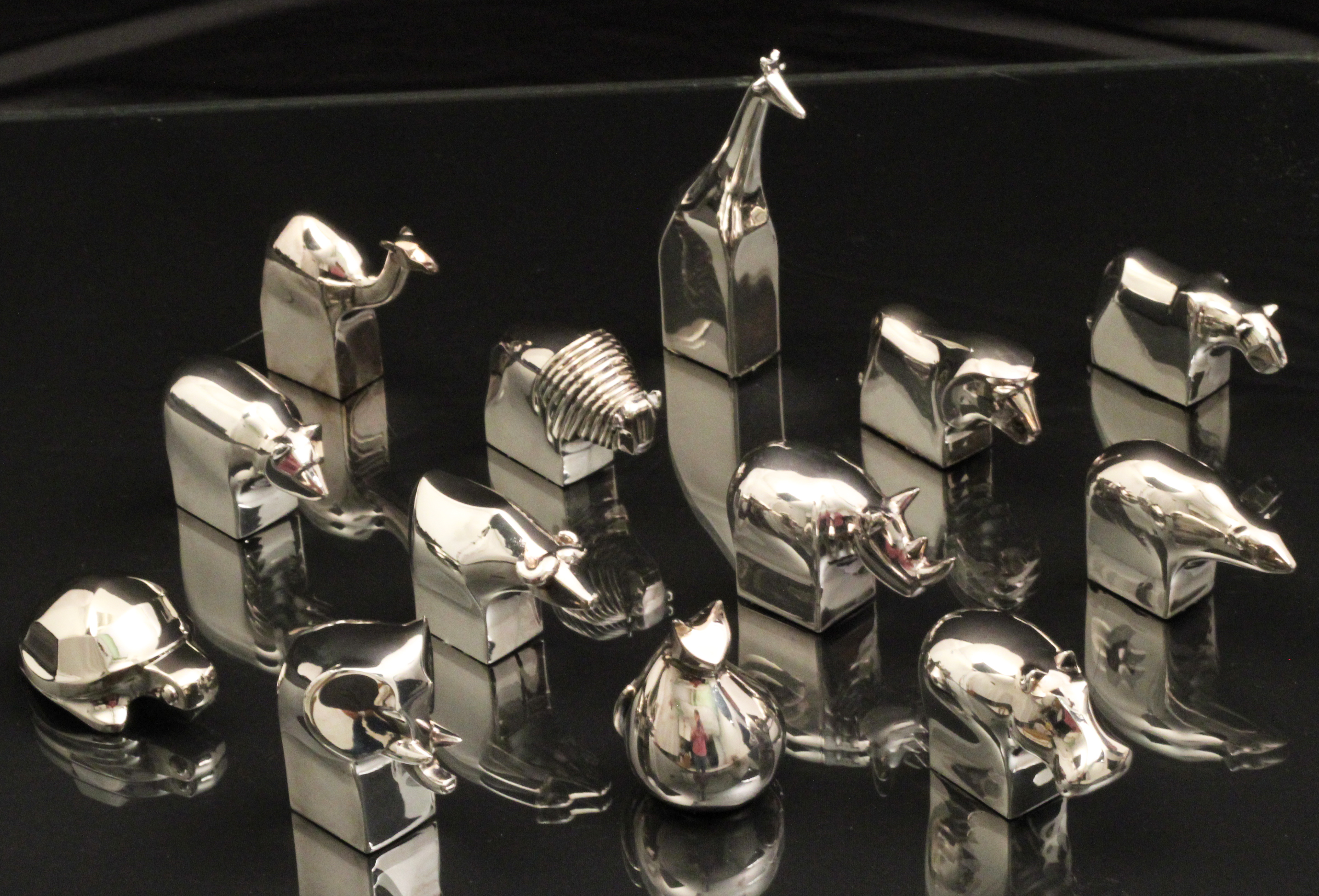 13 DANSK SILVER PLATED ANIMALS IN