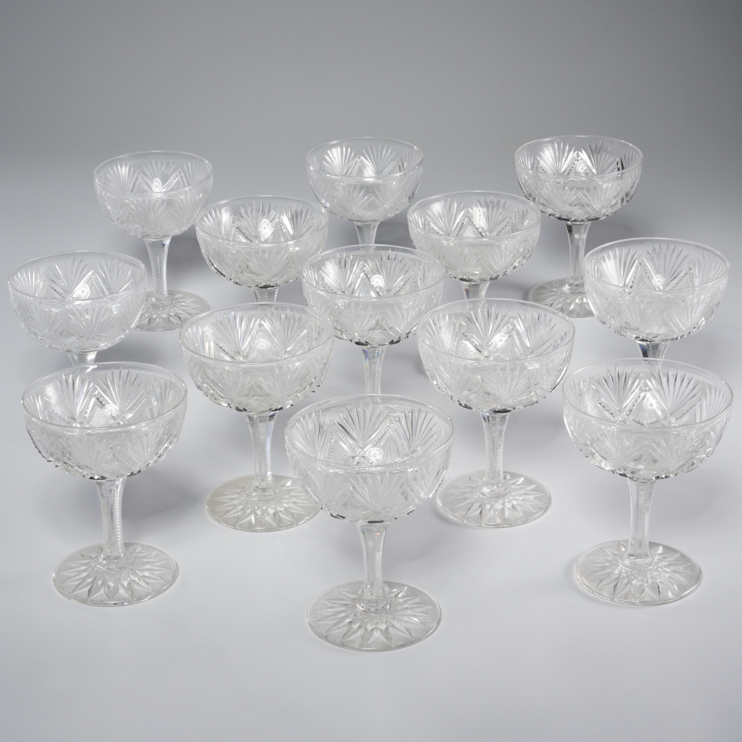(13) DORFLINGER STYLE GLASS