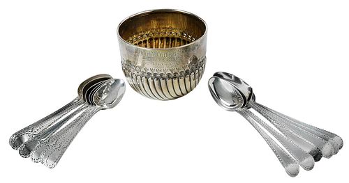 13 ENGLISH SILVER TABLE