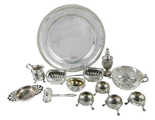 13 ENGLISH SILVER TABLE ITEMSmost