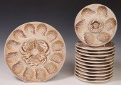 (13) FRENCH FAIENCE OYSTER PLA