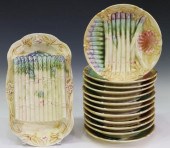 (13) FRENCH MAJOLICA ASPARAGUS