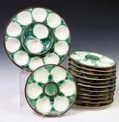 (13) FRENCH MAJOLICA OYSTER PL