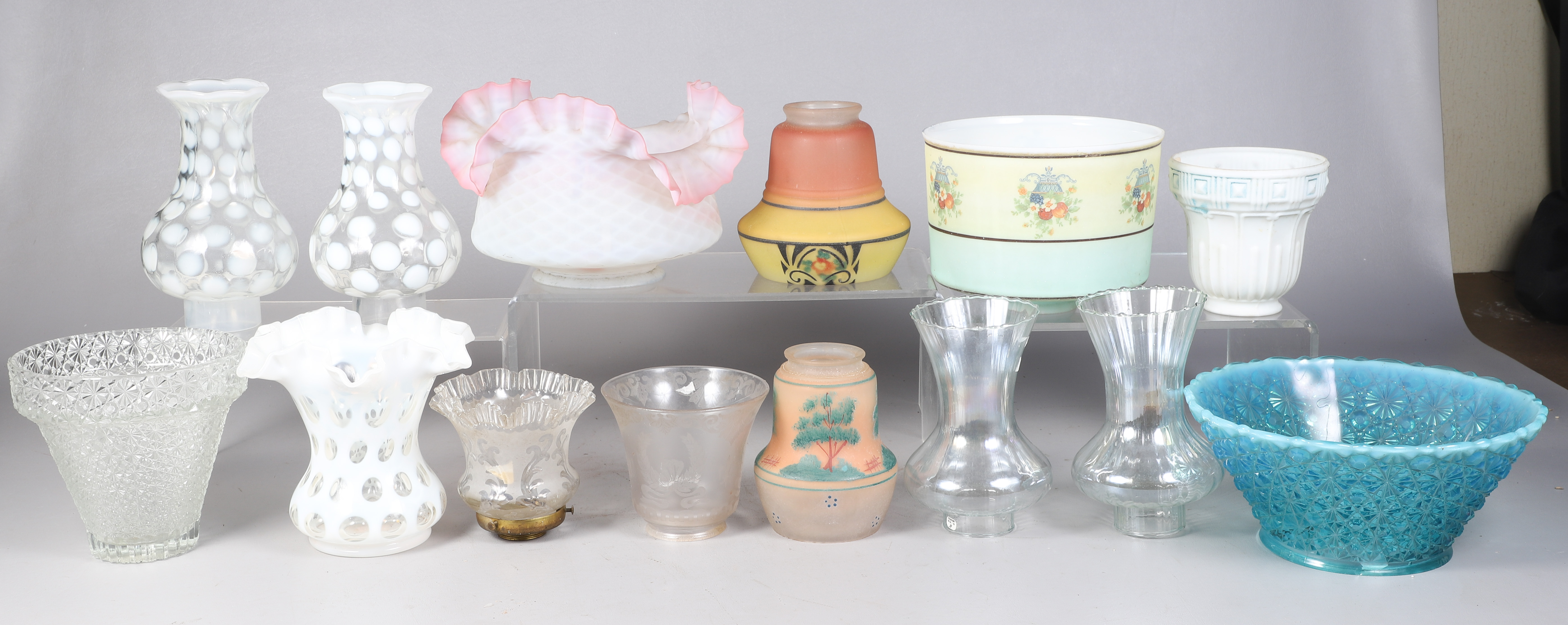 (13) Glass lamp shades, including