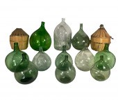 13 HANDBLOWN DEMI-JOHN BOTTLES