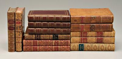 13 leather-bound books: all with