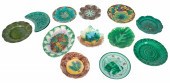 (13) Majolica plates to includ