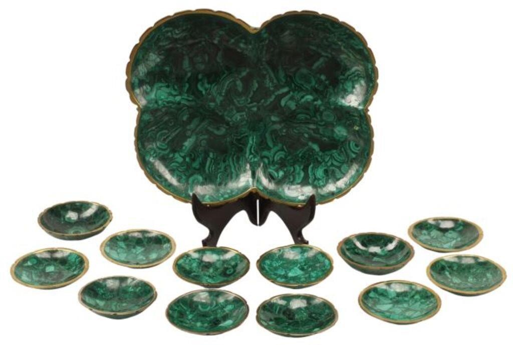 (13) MALACHITE NUT DISH SERVICE(lot