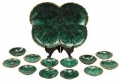 (13) MALACHITE NUT DISH SERVIC