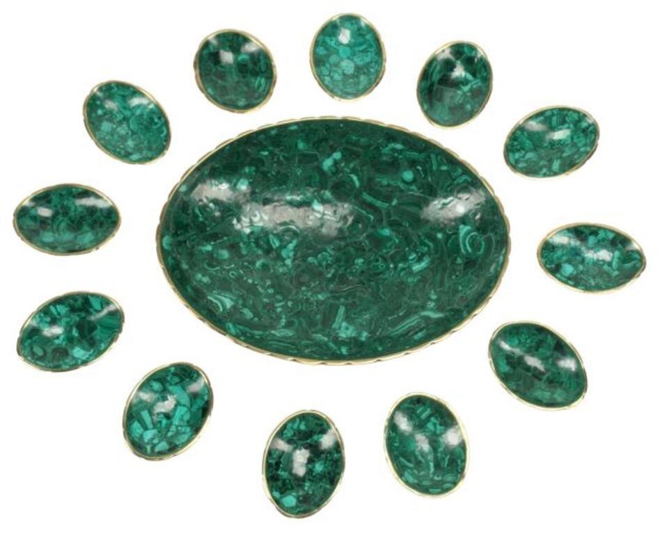 (13) MALACHITE-TILED DISHES &