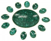 (13) MALACHITE-TILED DISHES &