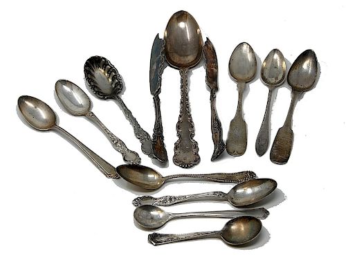 13 MISC. STERLING SILVER FLATWARE