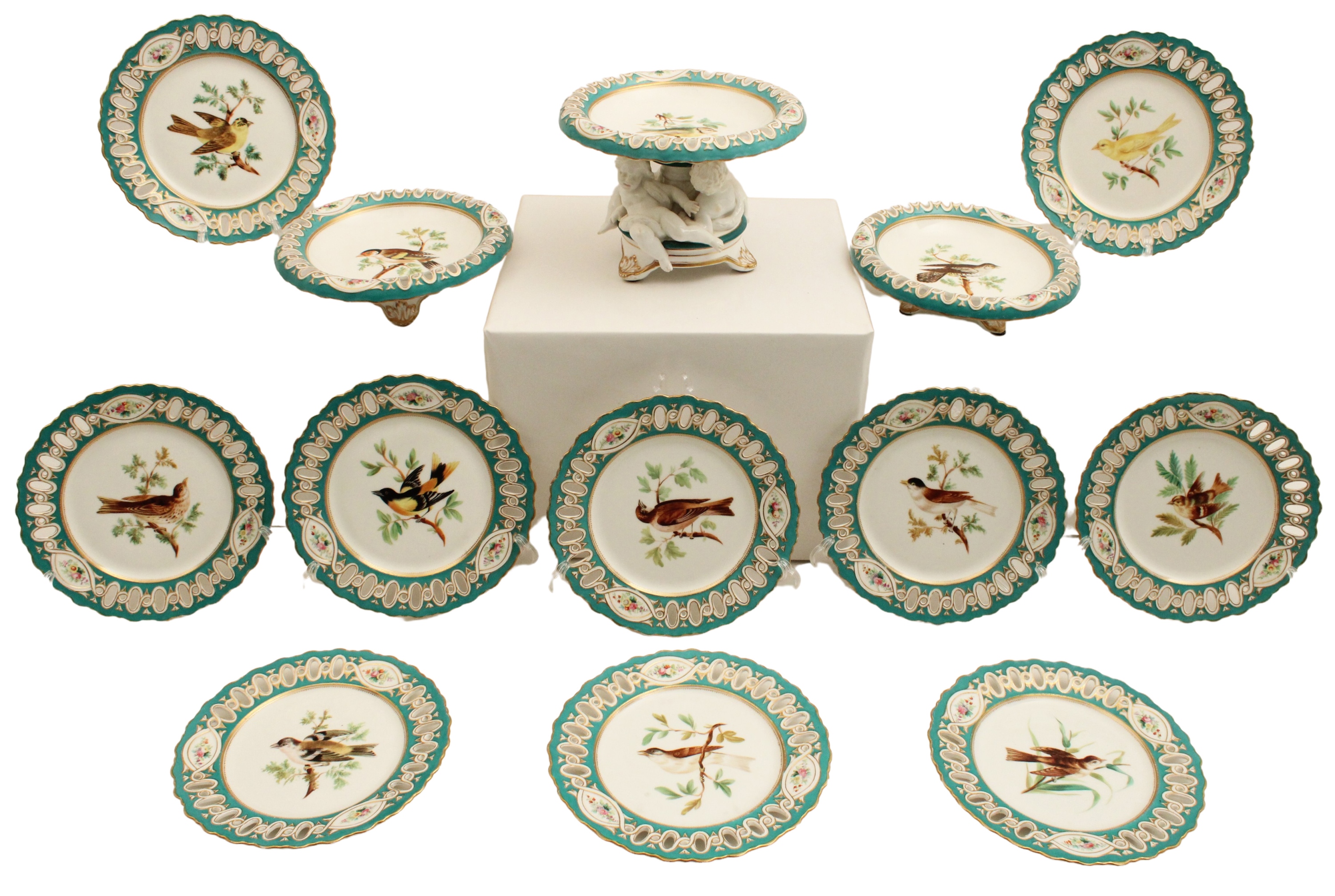 13 PC. ENGLISH PORCELAIN DESSERT