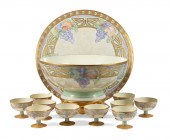 13 PC LIMOGES ART NOUVEAU PUNC