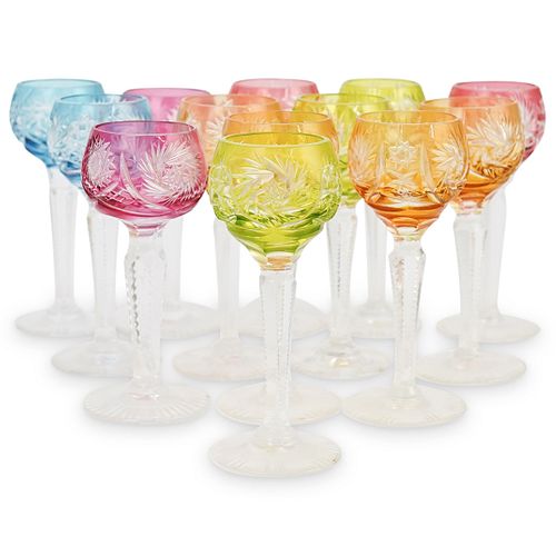 (13 PC) SET OF COLORED CRYSTAL
