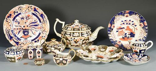 13 PCS ENGLISH IMARI STYLE