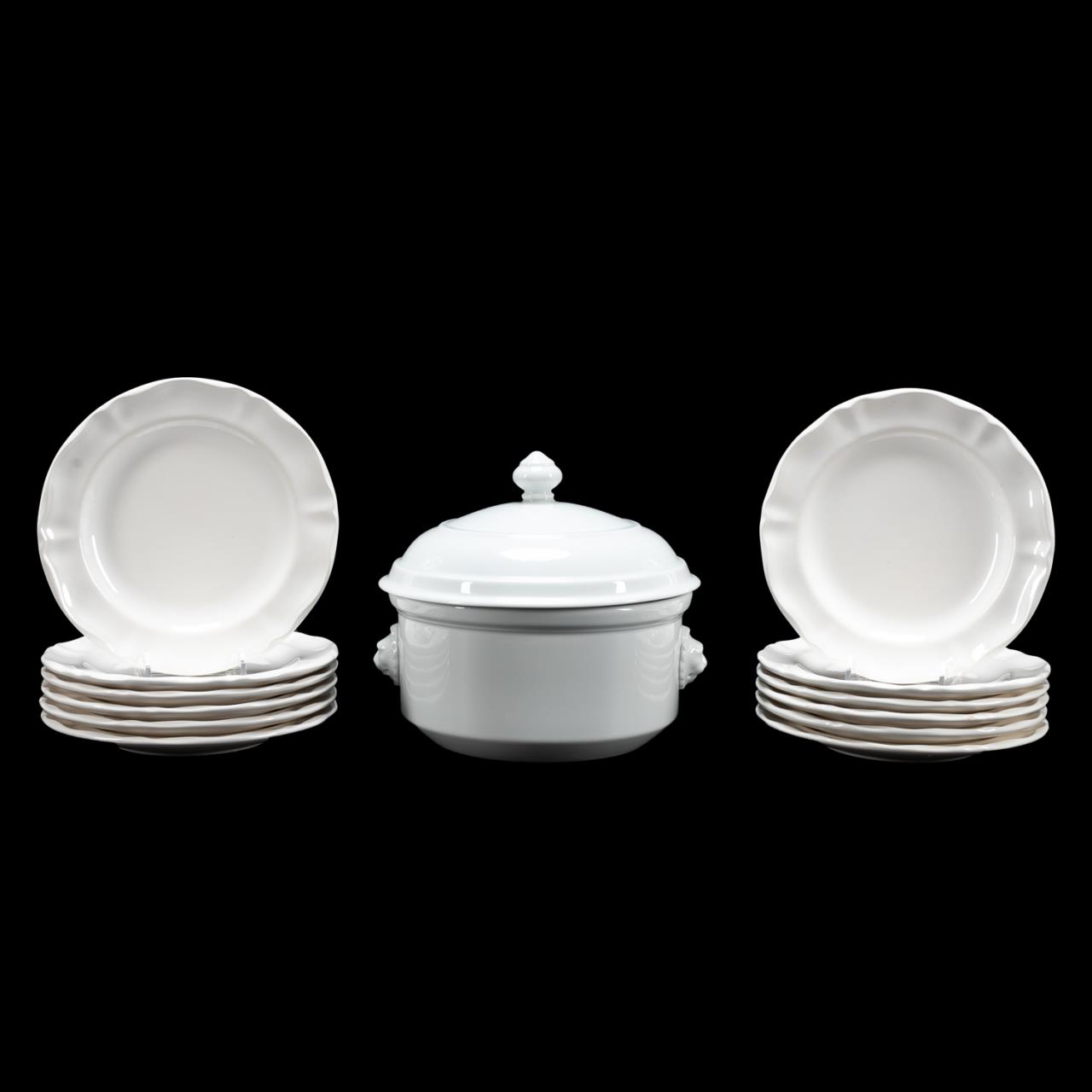 13 PCS, FRENCH PORCELAIN, VARAGES &