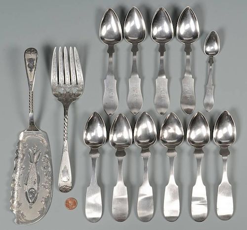 13 PCS. KENTUCKY COIN SILVER INC.