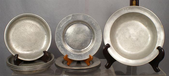 13 pcs of pewter, continental