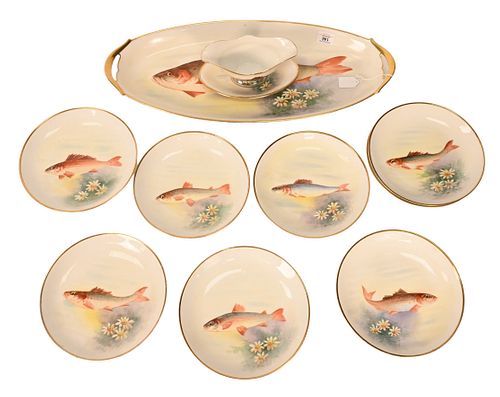 13 PIECE LIMOGES FRANCE HAND
