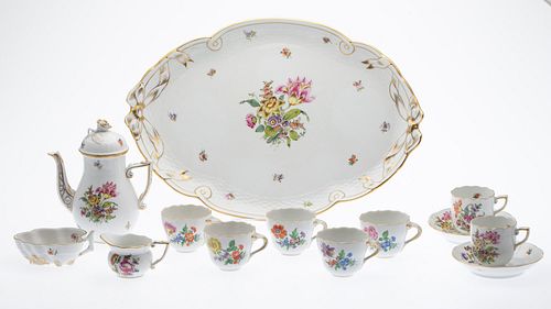 13 PIECE PORCELAIN SET, HEREND