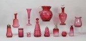 13 PIECES CRANBERRY GLASS13 pi