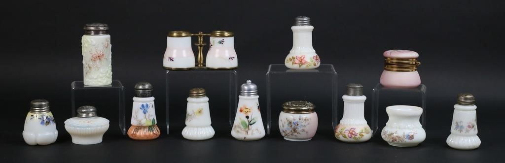 13 PIECES OPAQUE GLASS INCLUDING