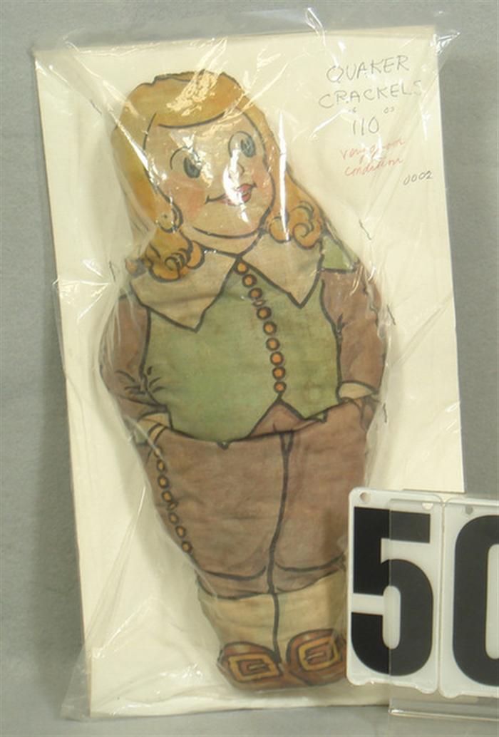 13" Quaker Crackels cloth doll,