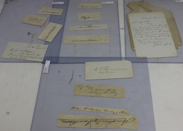 13 SIGNATURES, 12 ARE CLIPPED,