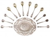 (13) SILVER SALT SPOONS & RETI
