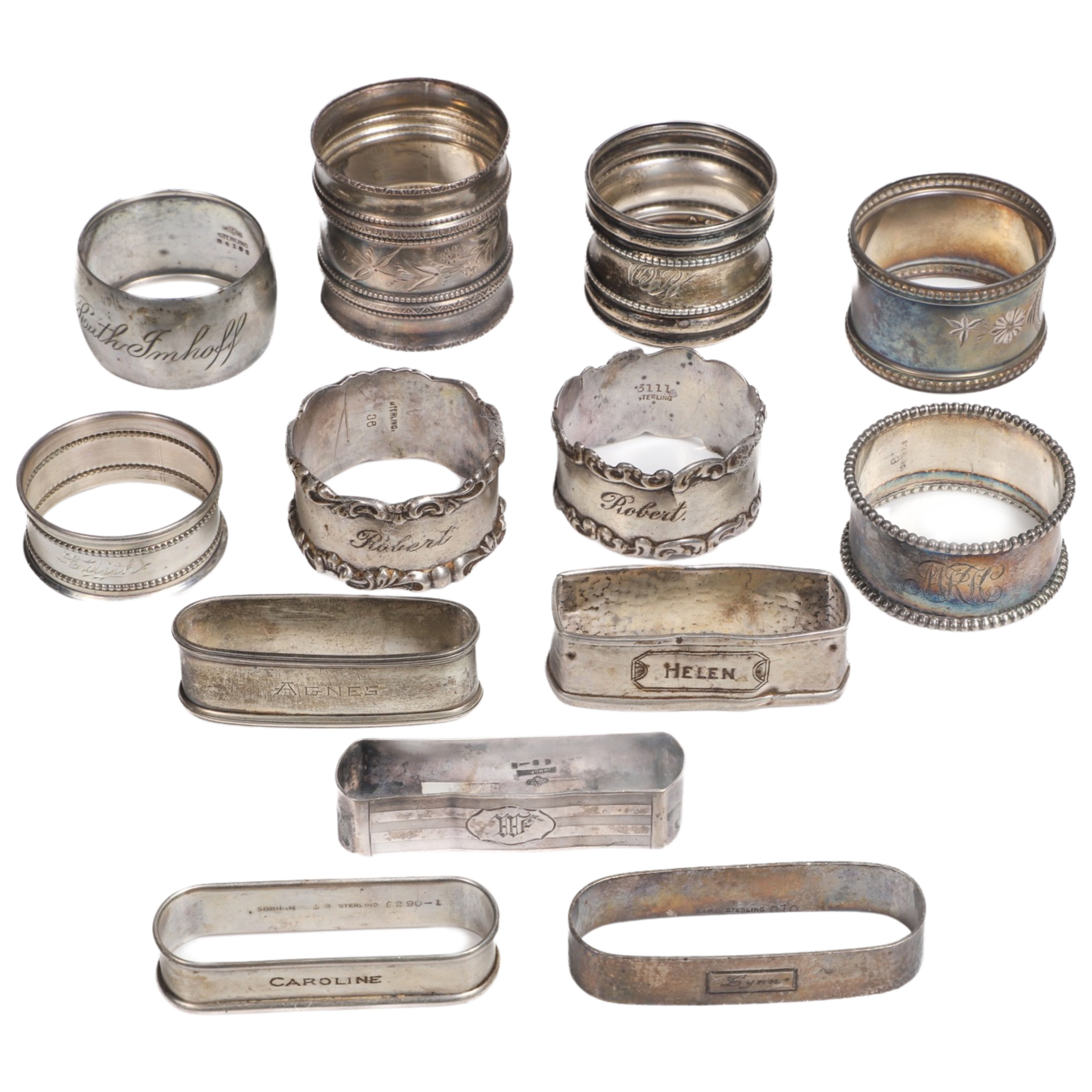 (13) Sterling silver assorted