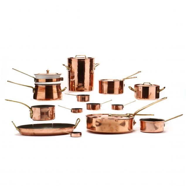 (13) VINTAGE COPPER COOKWARE ITEMS,