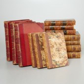 (13) VOLS., 19TH C. LEATHERBOU