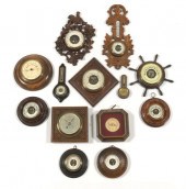 13 WOOD CASED ANEROID TYPE BAR