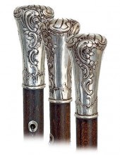 130. EARLY SILVER DRESS CANE -