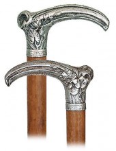 133. SILVER ART NOUVEAU CANE -