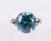 13.7 CARAT BLUE ZIRCON AND DIA