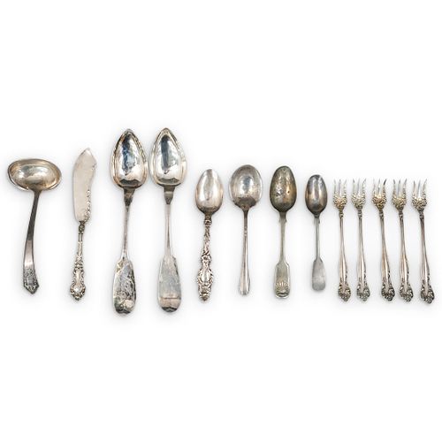 (13PC) ANTIQUE STERLING SILVER