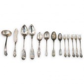 (13PC) ANTIQUE STERLING SILVER