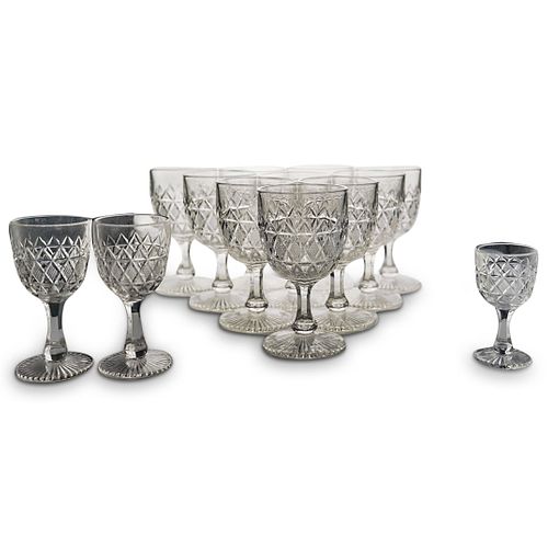 (13PC) CUT GLASS STEMWARE