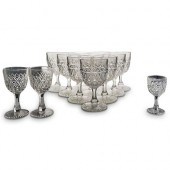 (13PC) CUT GLASS STEMWARE SETD