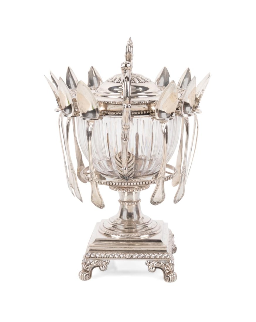 13PC FRENCH SILVER & CRYSTAL