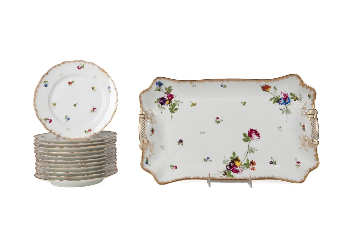 13PC HAVILAND LIMOGES FLORAL