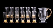 13PC MURANO GOLD FLECK JUICE G