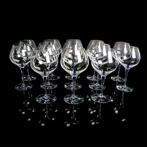 13PC ORREFORS BOUQUET WINE GLASSES,