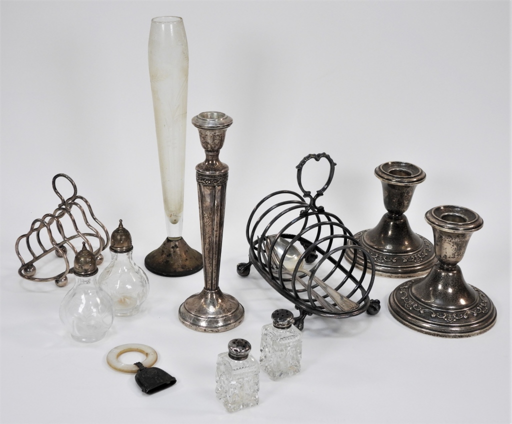 13PC WEIGHTED STERLING SILVER TABLE