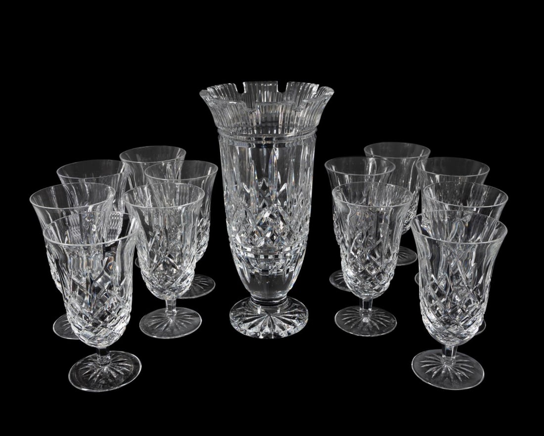 13PCS WATERFORD CRYSTAL, LISMORE