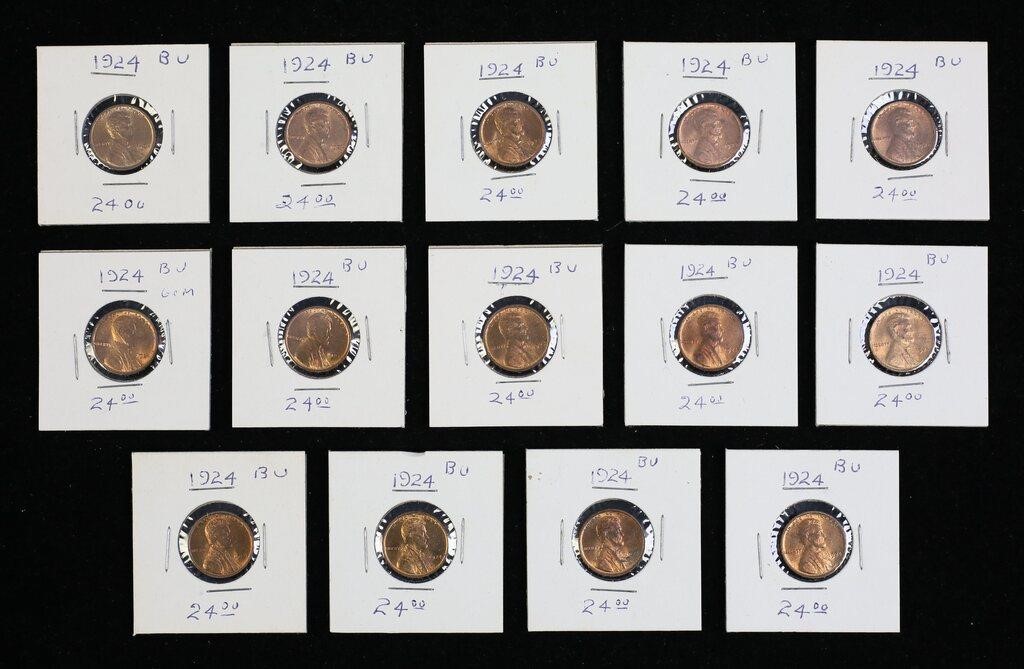14 1924 LINCOLN WHEAT PENNIES