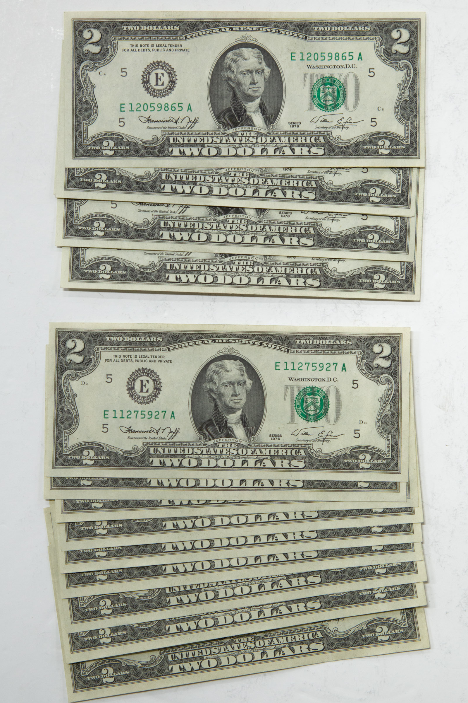 14- 1976 FRN $2, TWO SETS OF